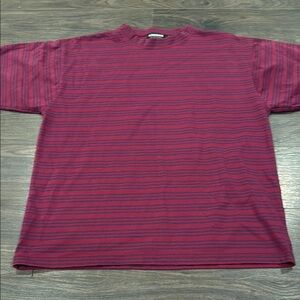 Anchor blue Striped Maroon Men's Shirt size large 6:10
